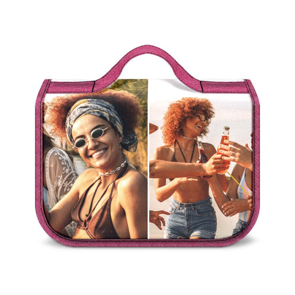 Custom Photo Hanging Toiletry Bag Personalized Cosmetic Makeup Travel Organizer for Men and Women - mysiliconefoodbag
