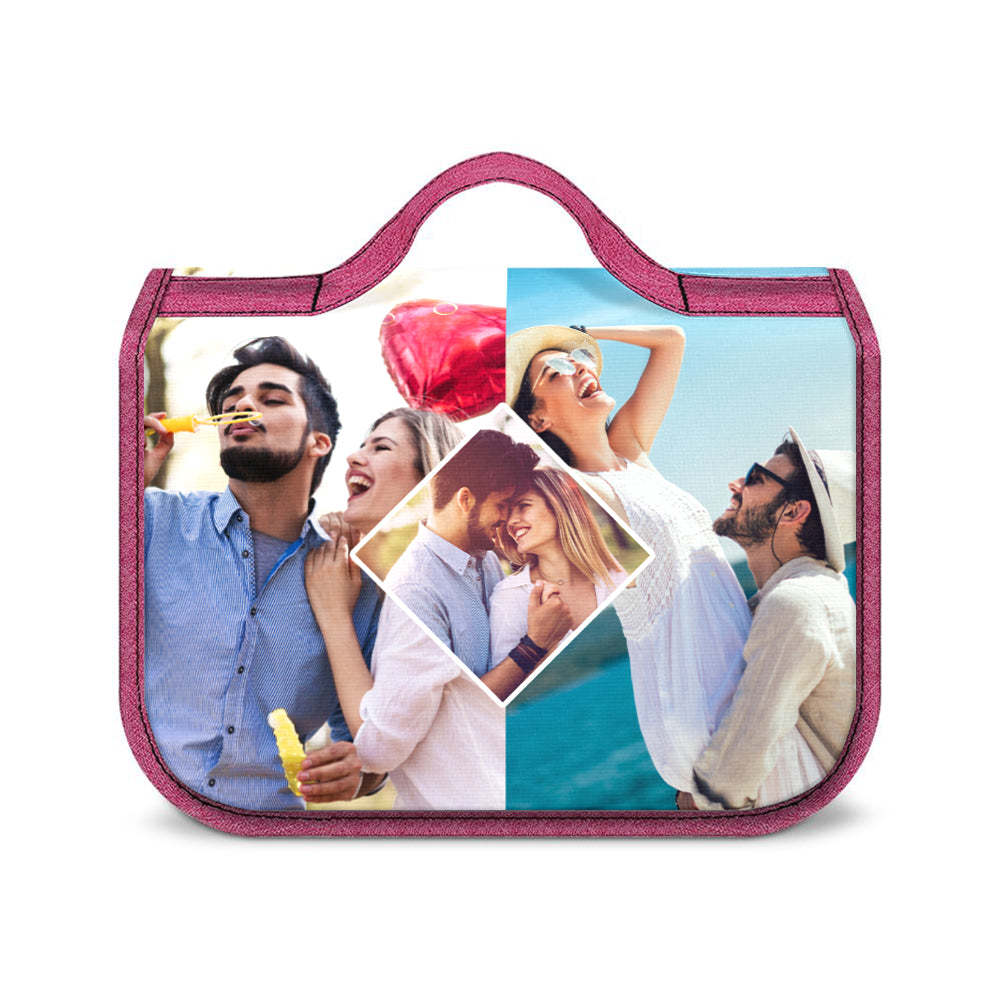 Custom Photo Hanging Toiletry Bag Personalized Cosmetic Makeup Travel Organizer for Men and Women - mysiliconefoodbag