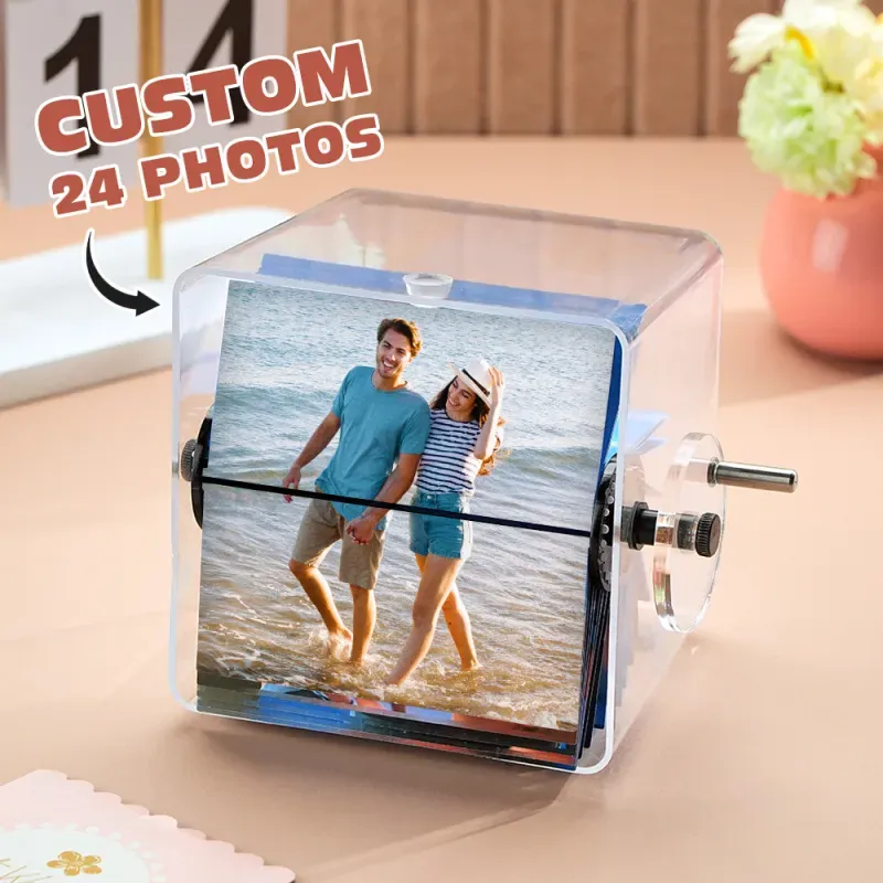 Custom 24 Photos Flipbook Acrylic Frame Animation Machine Mechanical Hand-cranked Flipbook