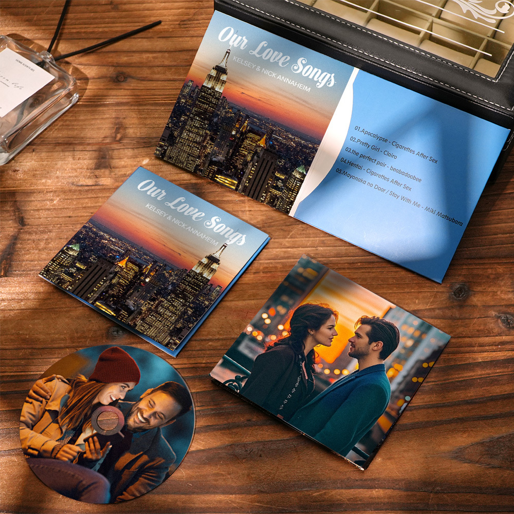 Custom Photo Jacket Photo CD Mixtape Choose 5/10/16 Songs Mixtape CD Music Gift For Him/Her -