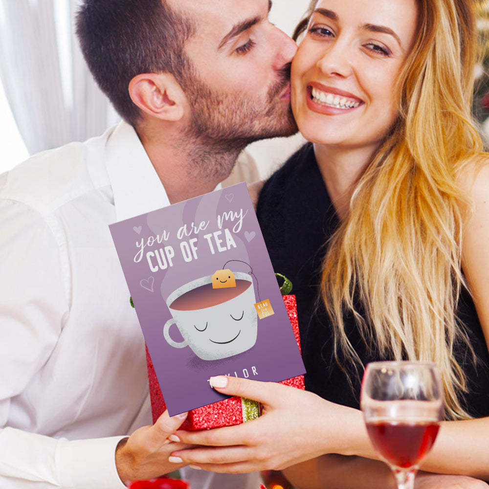 Funny You Are My Cup of Tea Valentine's Day Card - minebrickuk