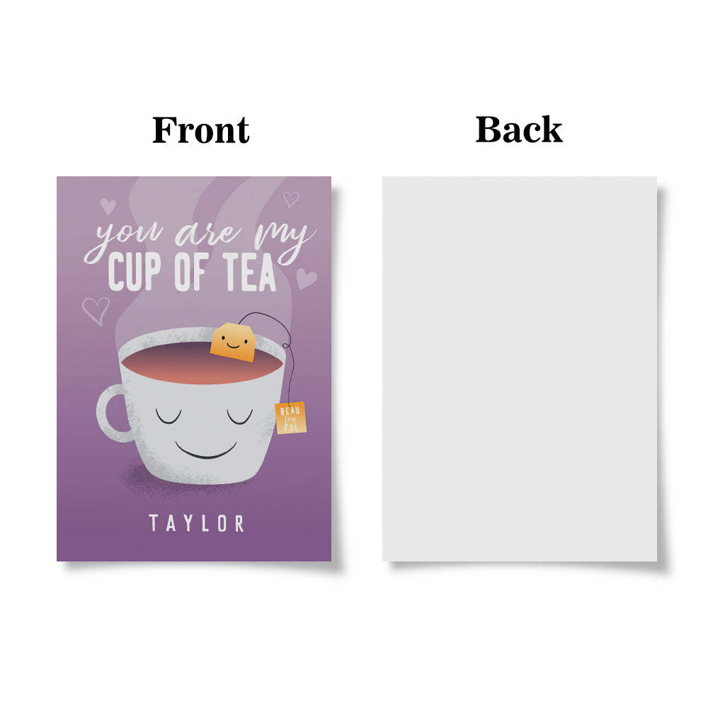 Funny You Are My Cup of Tea Valentine's Day Card - minebrickuk