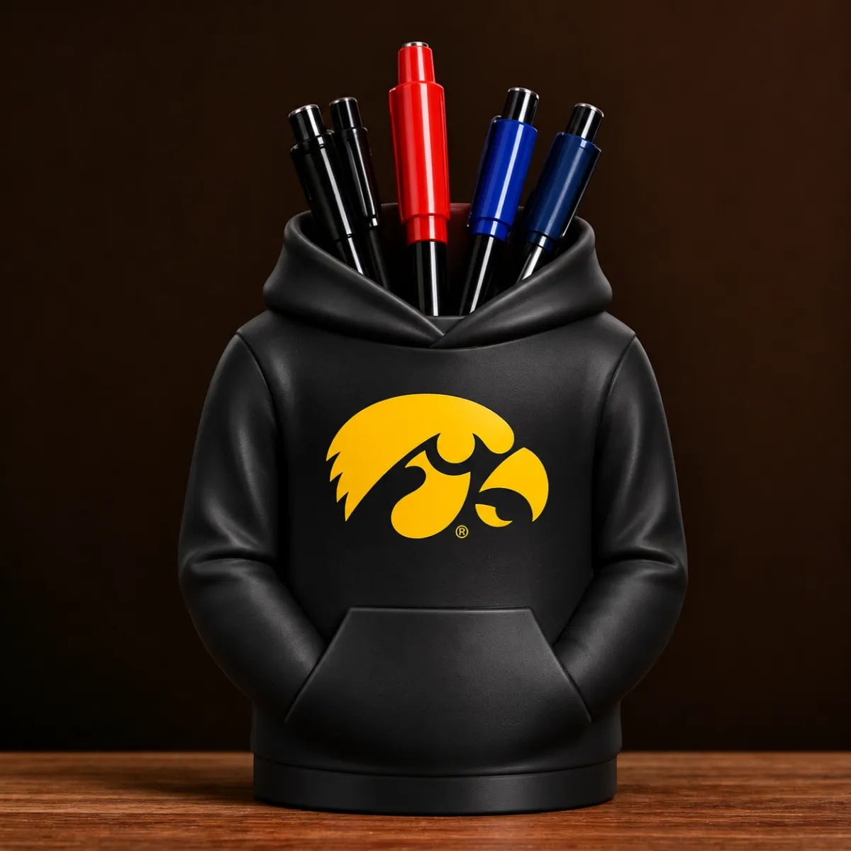 College Hoodie Desk Organizer, Pen Pencil and Utensil Holder, 3D Printed College Football Office and Kitchen Decor, Fan Gift - 