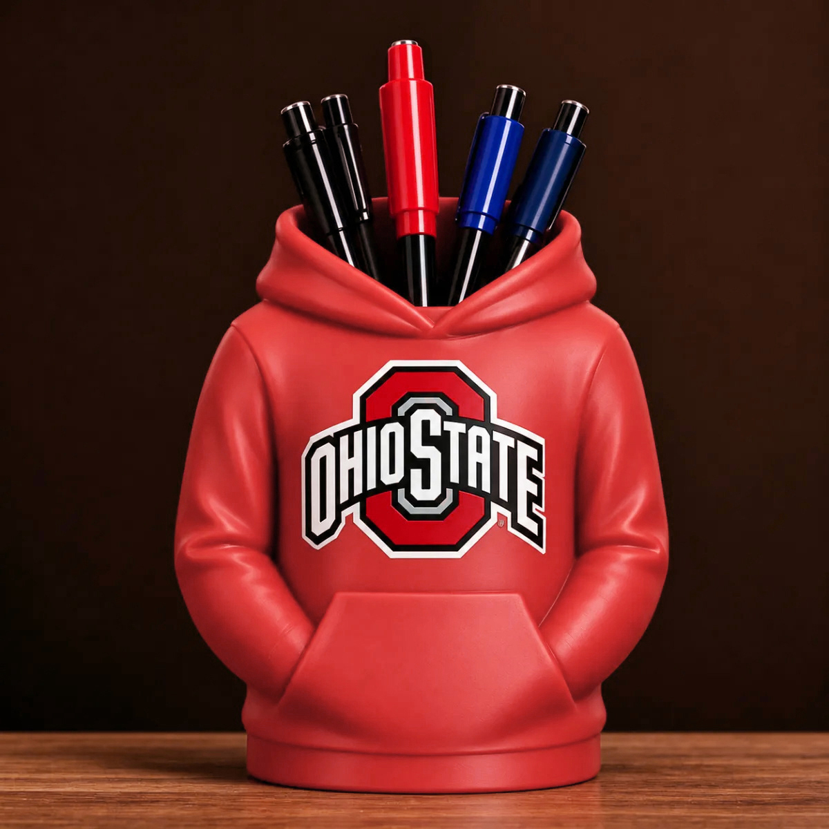 College Hoodie Desk Organizer, Pen Pencil and Utensil Holder, 3D Printed College Football Office and Kitchen Decor, Fan Gift - 