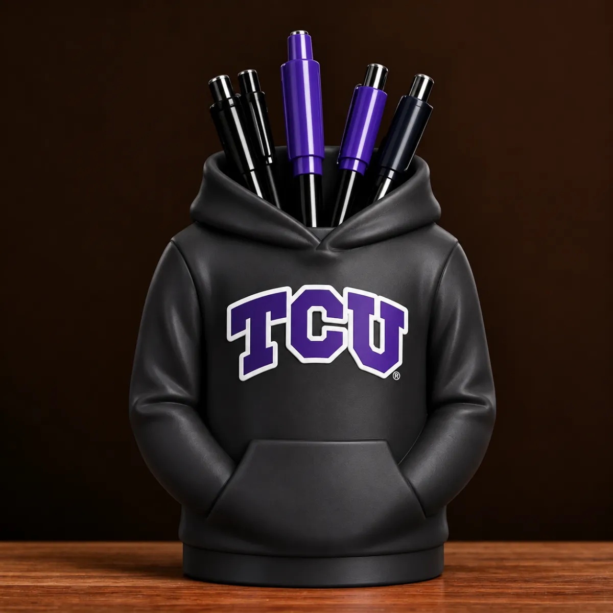 College Hoodie Desk Organizer, Pen Pencil and Utensil Holder, 3D Printed College Football Office and Kitchen Decor, Fan Gift - 