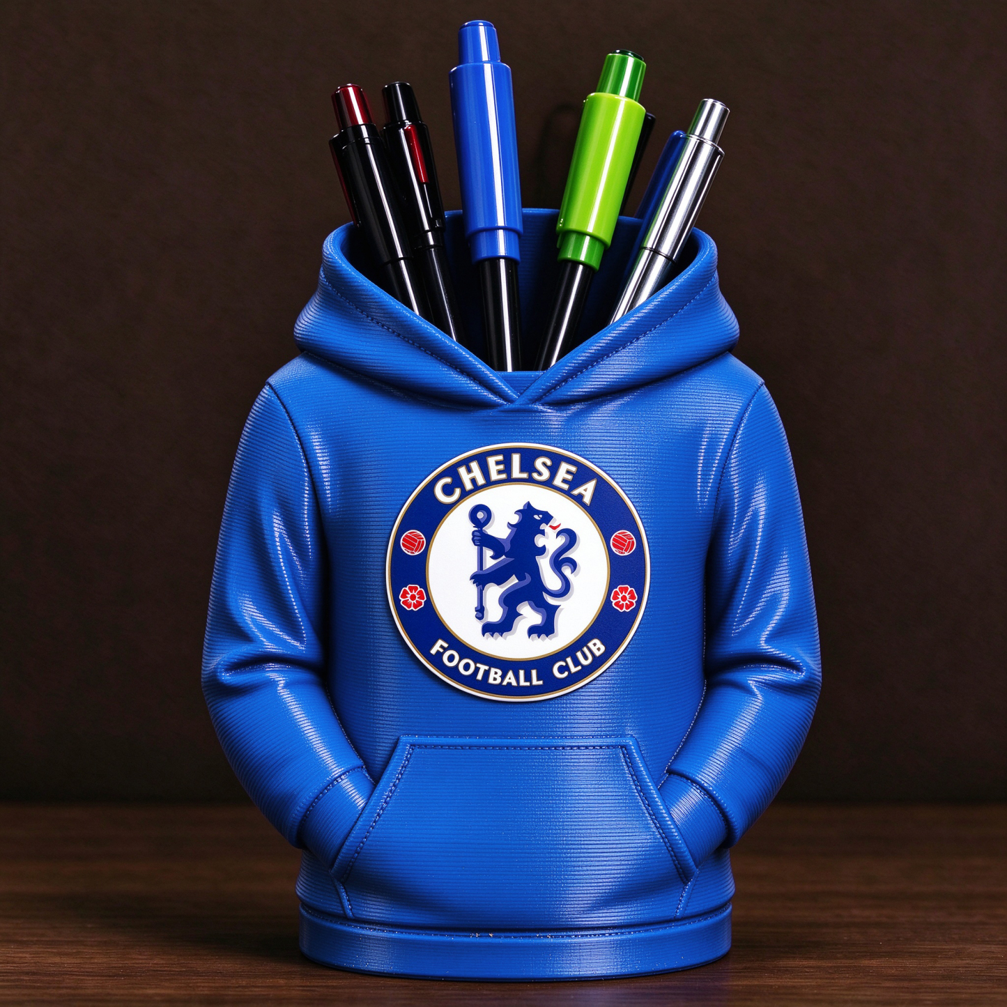 UK Football Hoodie Pen Holder 3D Printed Desk Organizer Soccer Fan Gift - 