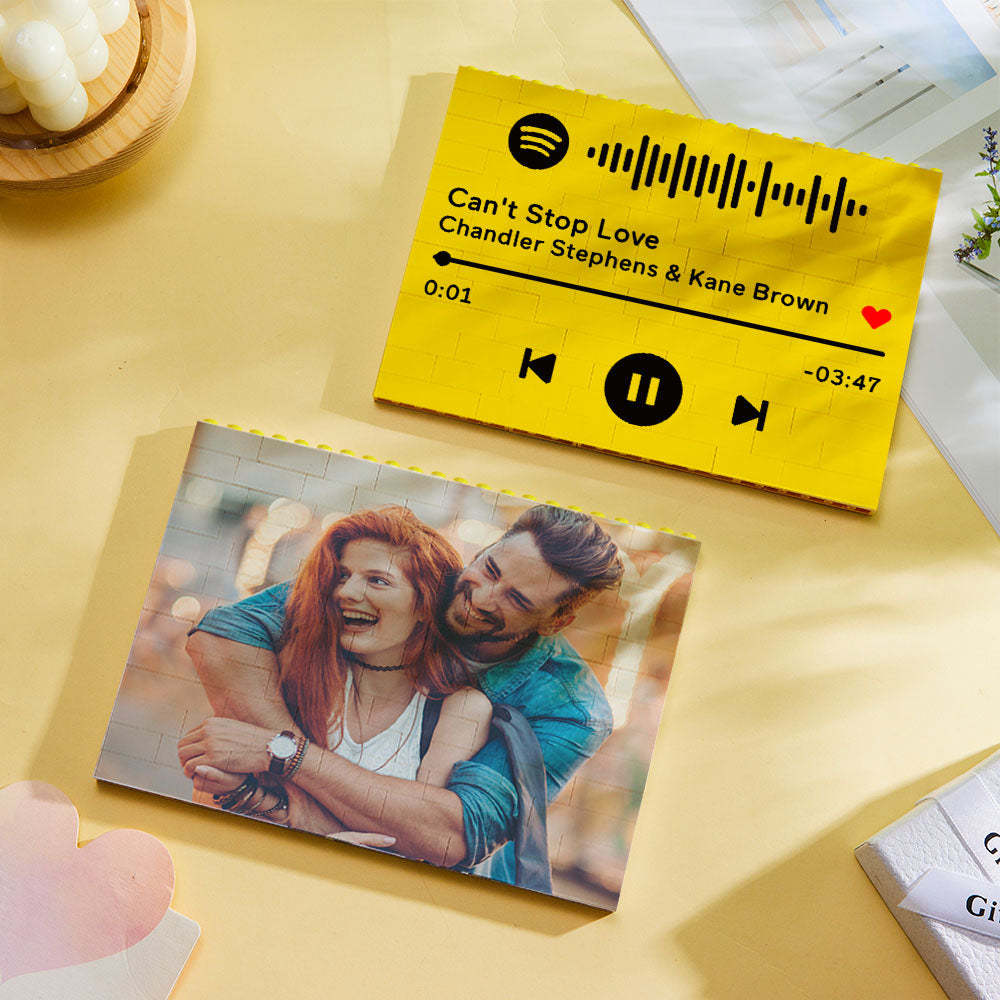 Personalized Horizontal Multicolor Building Bricks Photo Block Christmas Gifts - 