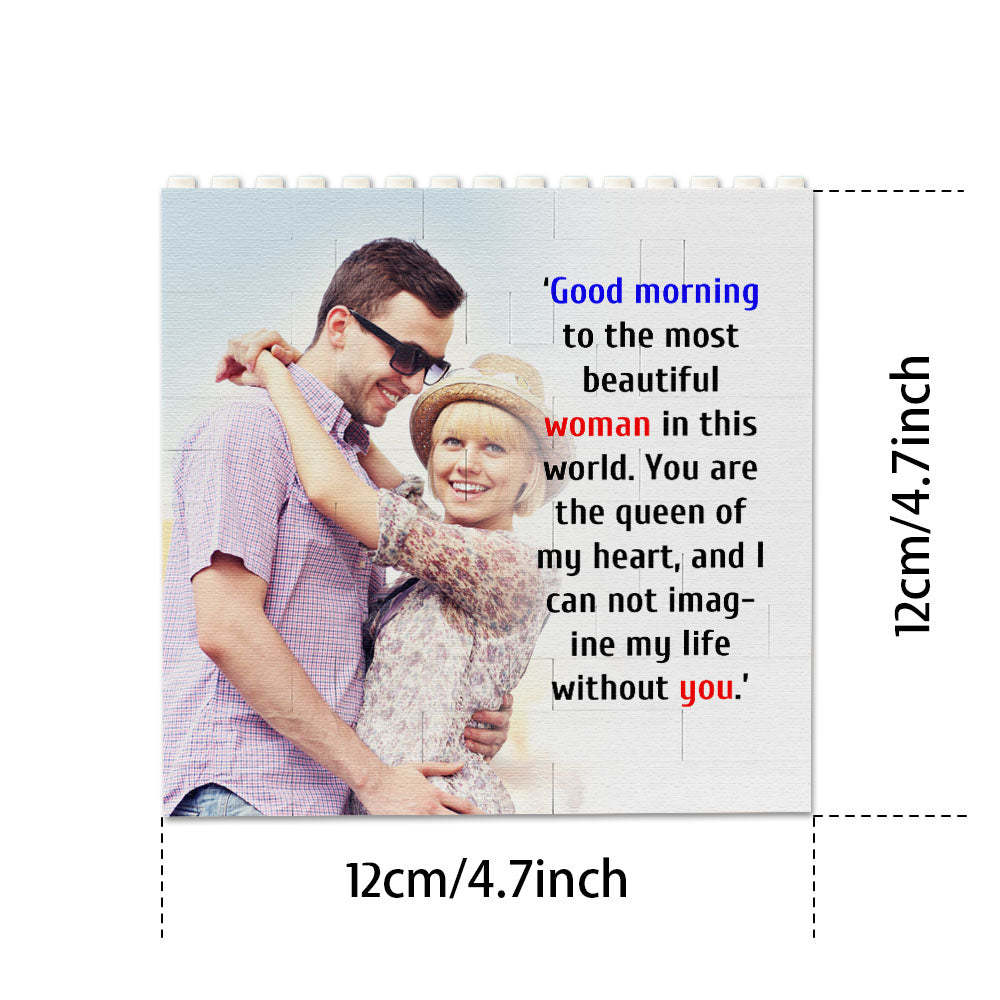 Personalised Building Bricks Square Photo Block Frame Gifts for Her - 