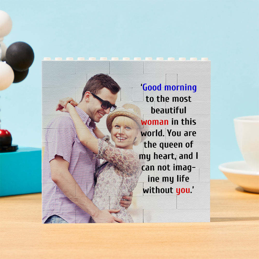 Personalised Building Bricks Square Photo Block Frame Gifts for Her - 