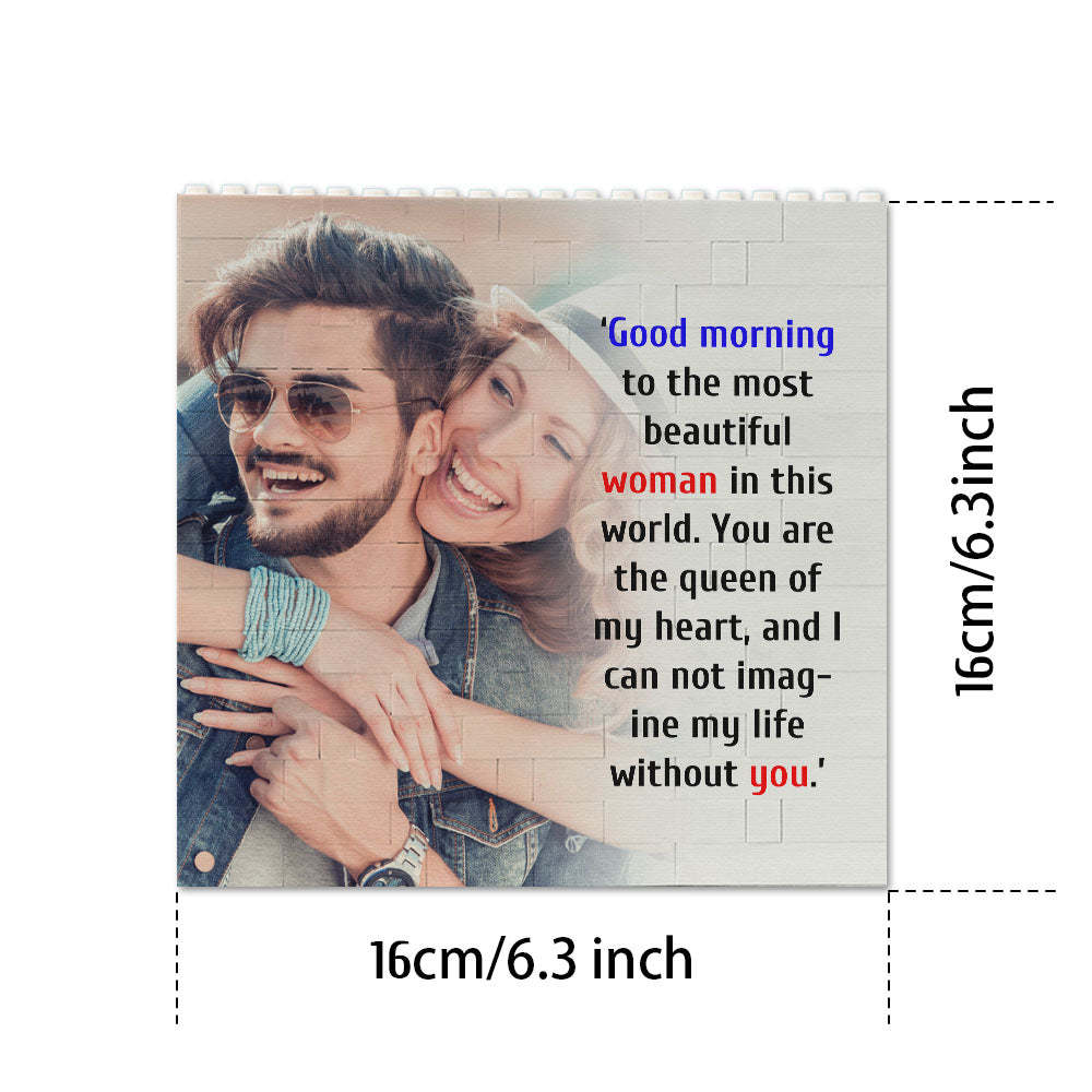 Personalised Building Bricks Square Photo Block Frame Gifts for Her - 