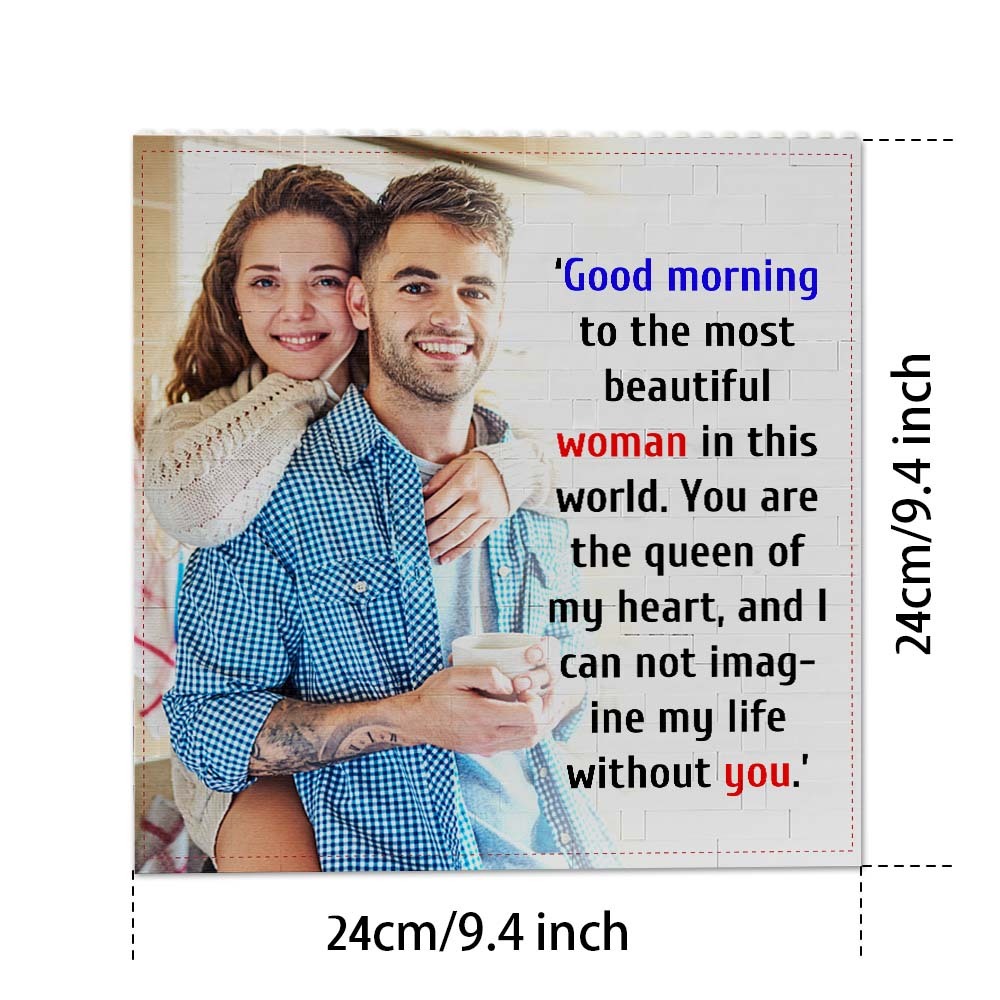 Personalised Building Bricks Square Photo Block Frame Gifts for Her - 