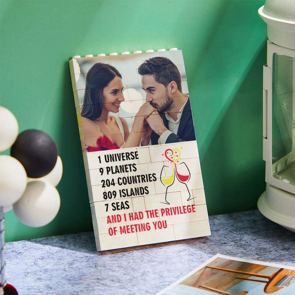 Personalised Photo Building Block Custom Gifts for Him 1 Universe 9 Planets 204 Countries - 