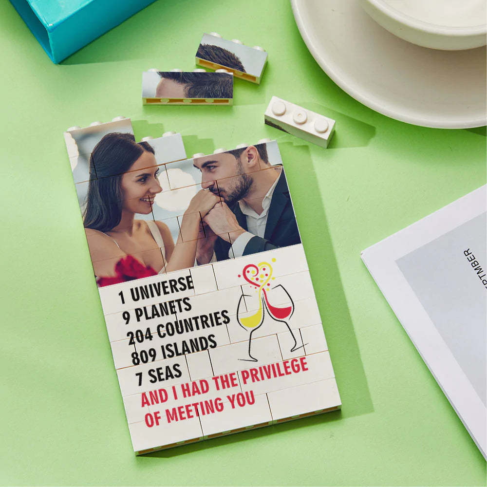 Personalised Photo Building Block Custom Gifts for Him 1 Universe 9 Planets 204 Countries - 