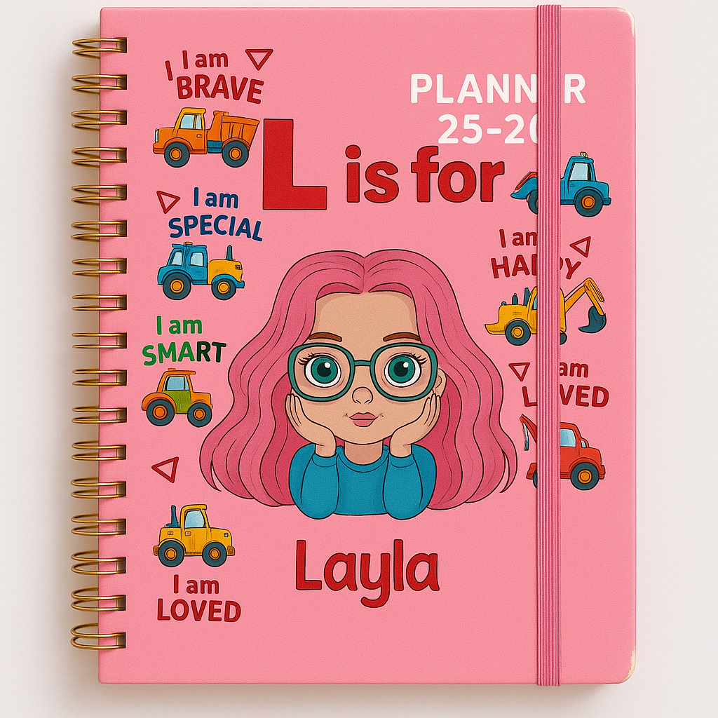 Custom Cartoon Character A5 Spiral Journal Notebook with Name of Dreams Custom Name Back to School Gift for Kid