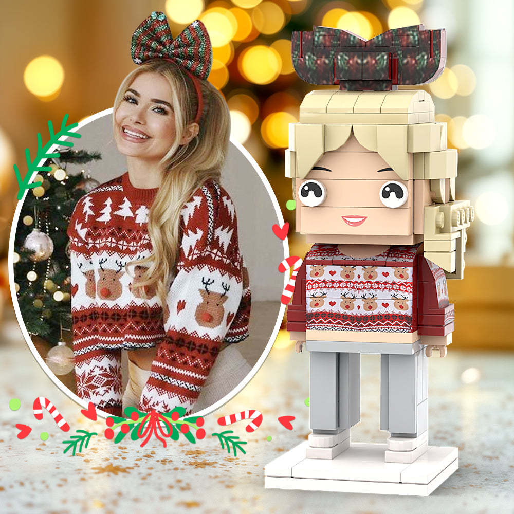 Personalized Christmas Gift Full Body Custom Brick Figure 1 Person Small Particle Block Toy Brick Me Figures - minebrickuk