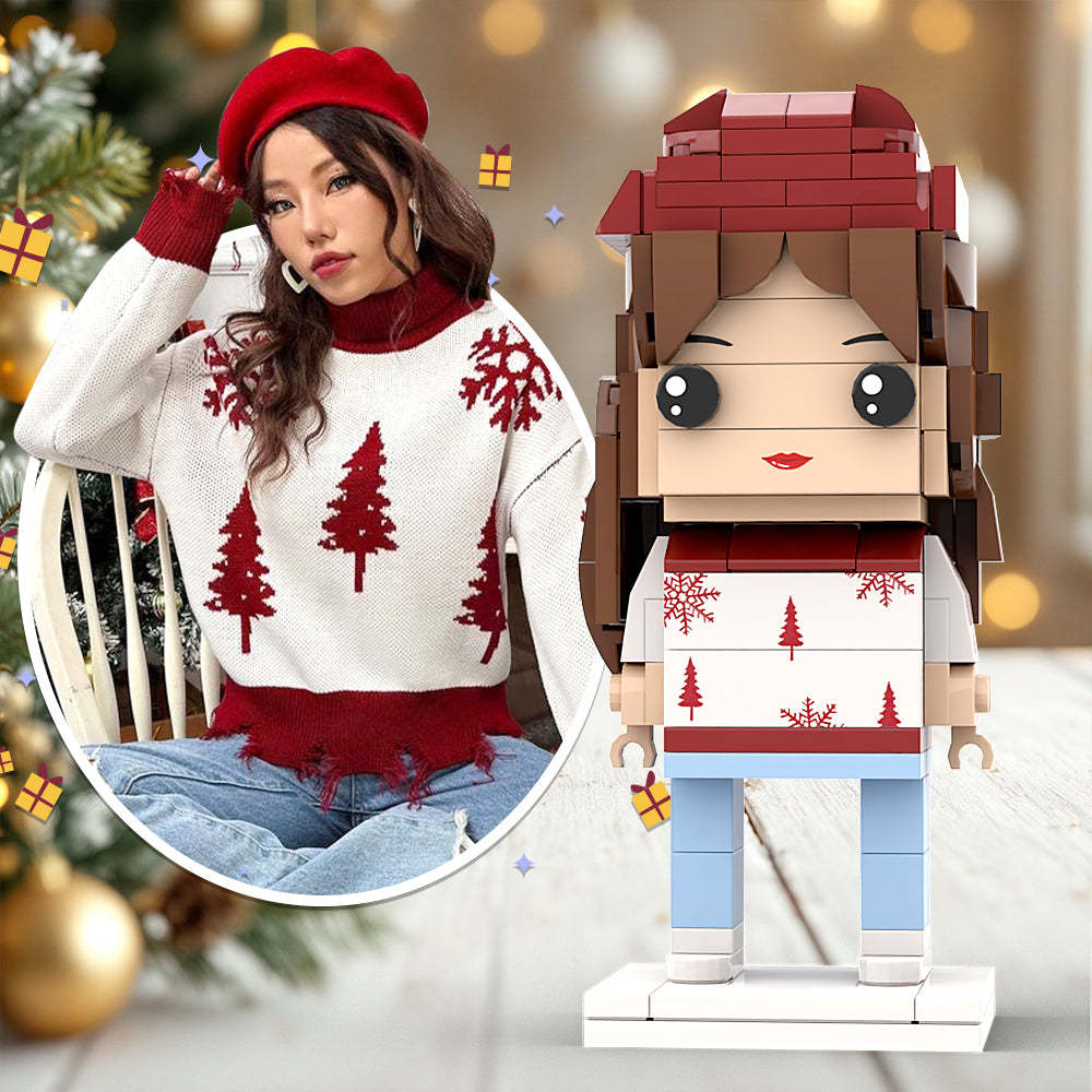 Christmas Gifts Full Body Customizable 1 Person Custom Brick Figure Small Particle Block Toy Brick Me Figures - minebrickuk