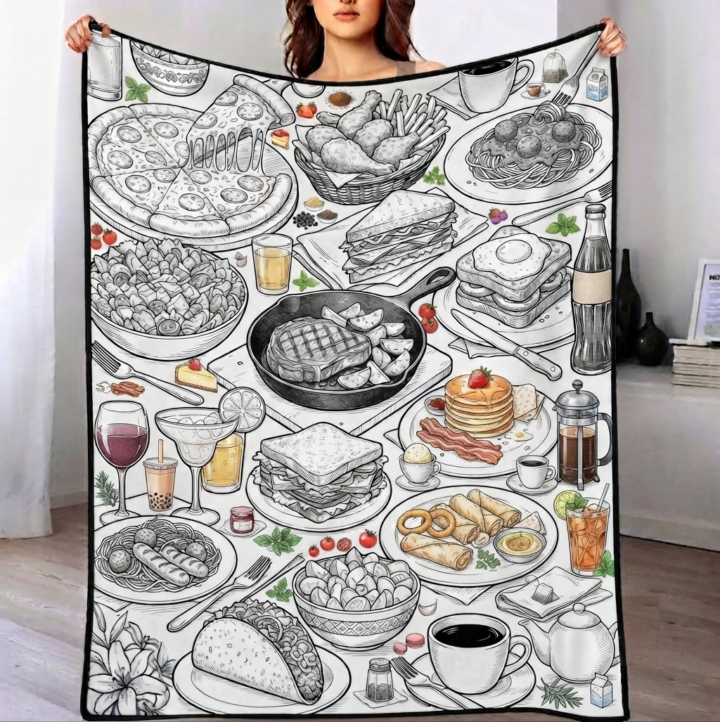 DIY Drawing Blanket , Doodle  Your Own Blankets, Customizable Washable Art Blankets for Kids/Adults - 