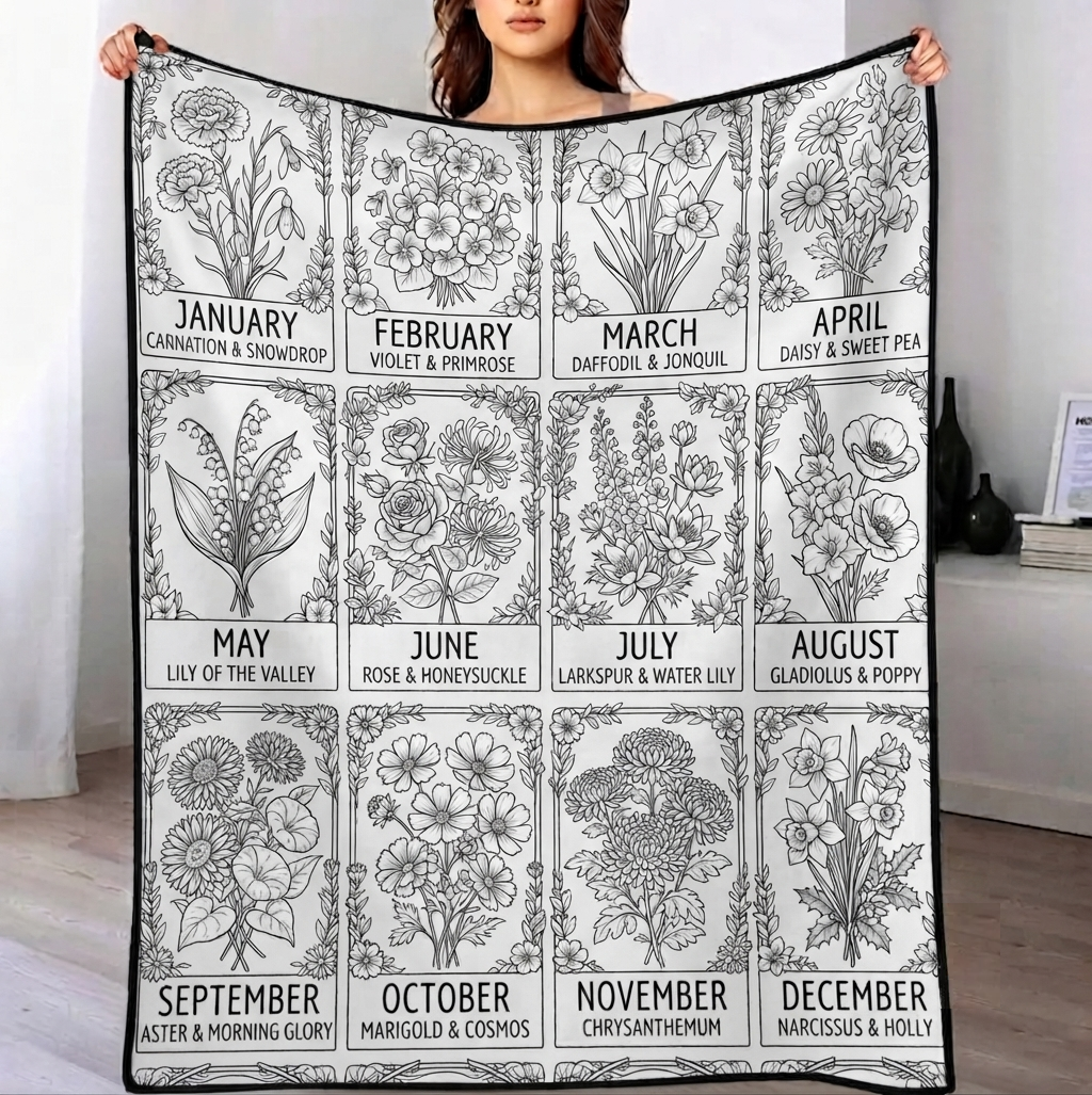 DIY Drawing Blanket , Doodle  Your Own Blankets, Customizable Washable Art Blankets for Kids/Adults - 