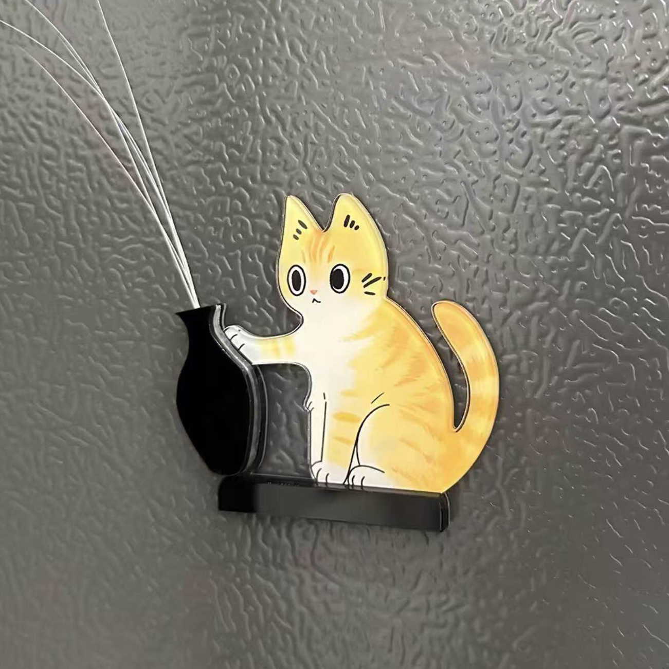 Handmade Cat Whisker Collector – Acrylic Magnetic Fridge Holder | Mini Keepsake, Pet Memorial Keepsake, Gift for Cat Lovers - 