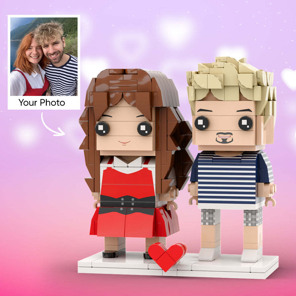 Customizable Fully Body 2 People Custom Brick Figures Brick Me Figures Couple Gift - minebrickuk