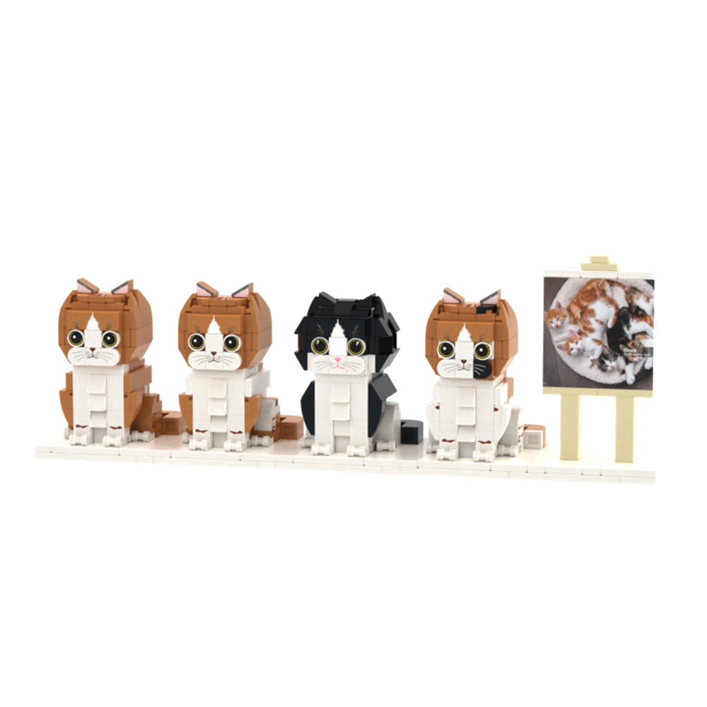 Persaonalized Cat Dog Full Body Brick Figures Pet Family Gift - 
