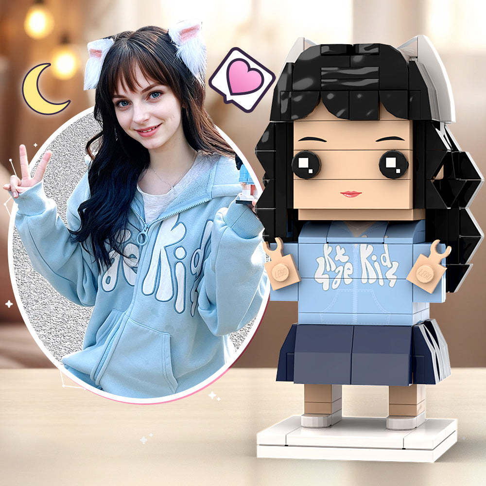 Full Body Customizable 1 Person Custom Brick Figures Small Particle Block Toy Brick Me Interlocking Plastic Girl Christmas Gifts For Girlfriend - minebrickuk
