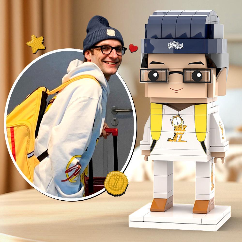 Full Body Interlocking Plastic Toy Customizable 1 Person Custom Brick Figures Small Particle Block Toy Brick Me School Boy Christmas Gifts For Boyfriend - minebrickuk