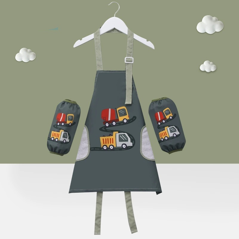 Children's Art Mess-Free Painting Apron - Army Green Truck - 