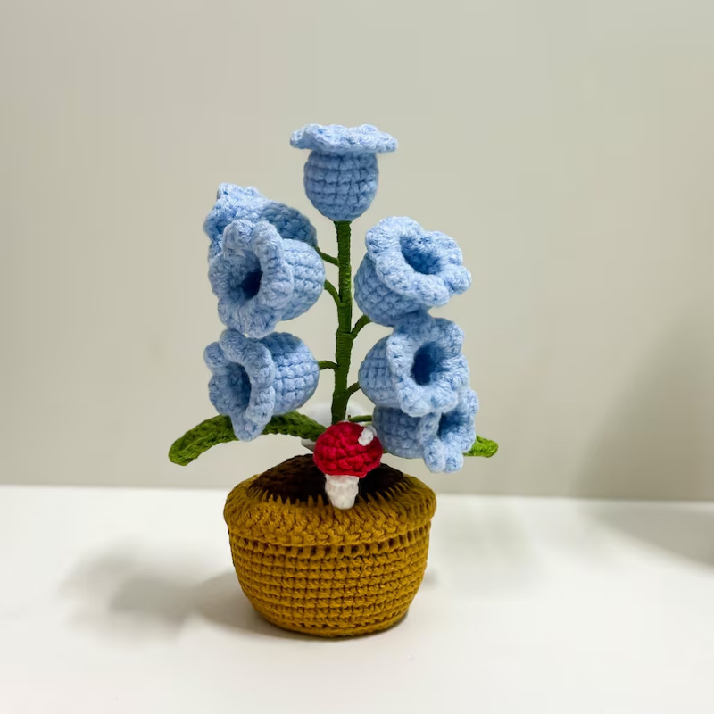 Romantic LED Crocheted Lily of the Valley – Glowing Knit Flower for Valentine’s Day - 