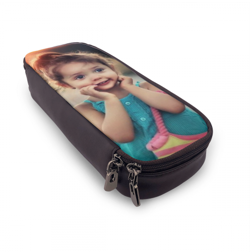 personalized leather photo pencil case