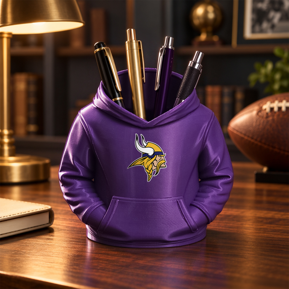 3D Printed Football Hoodie Pen Holder | Team Desk Organizer - 