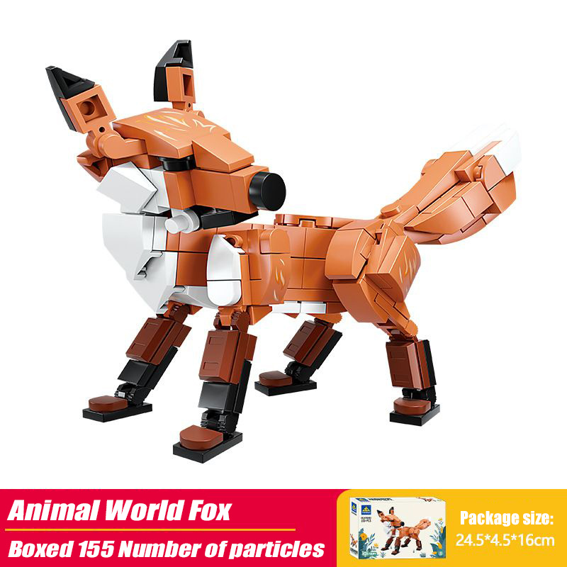 Wolf Action Figure Building Blocks Kit Animal Model Building Set Creative Collectible Bricks Toys for Kids - 