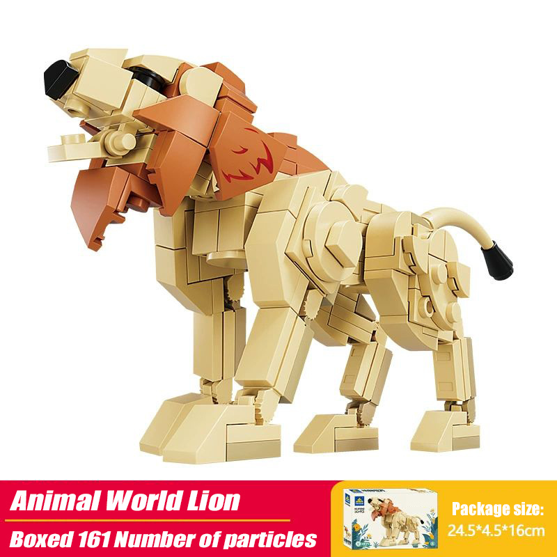 Wolf Action Figure Building Blocks Kit Animal Model Building Set Creative Collectible Bricks Toys for Kids - 