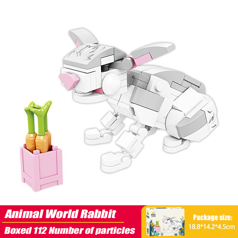 Wolf Action Figure Building Blocks Kit Animal Model Building Set Creative Collectible Bricks Toys for Kids - 