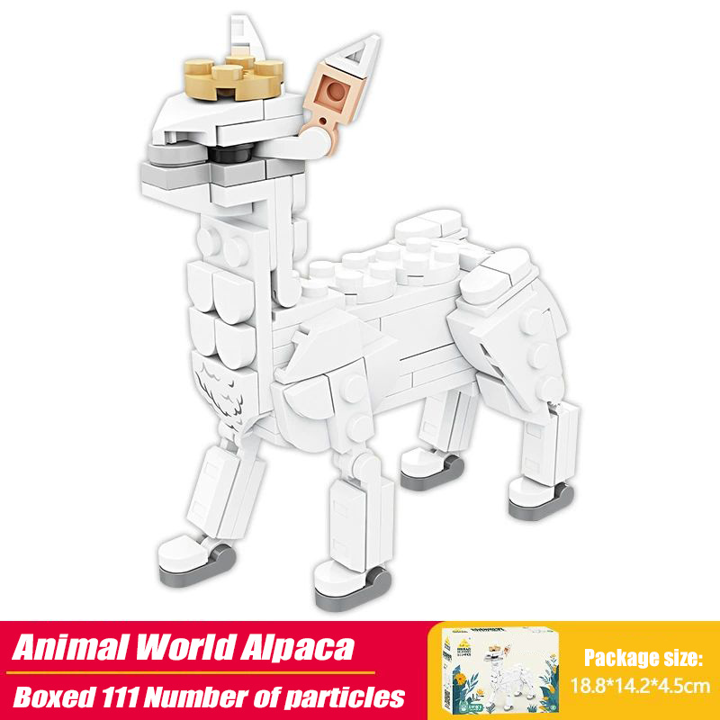 Wolf Action Figure Building Blocks Kit Animal Model Building Set Creative Collectible Bricks Toys for Kids - 