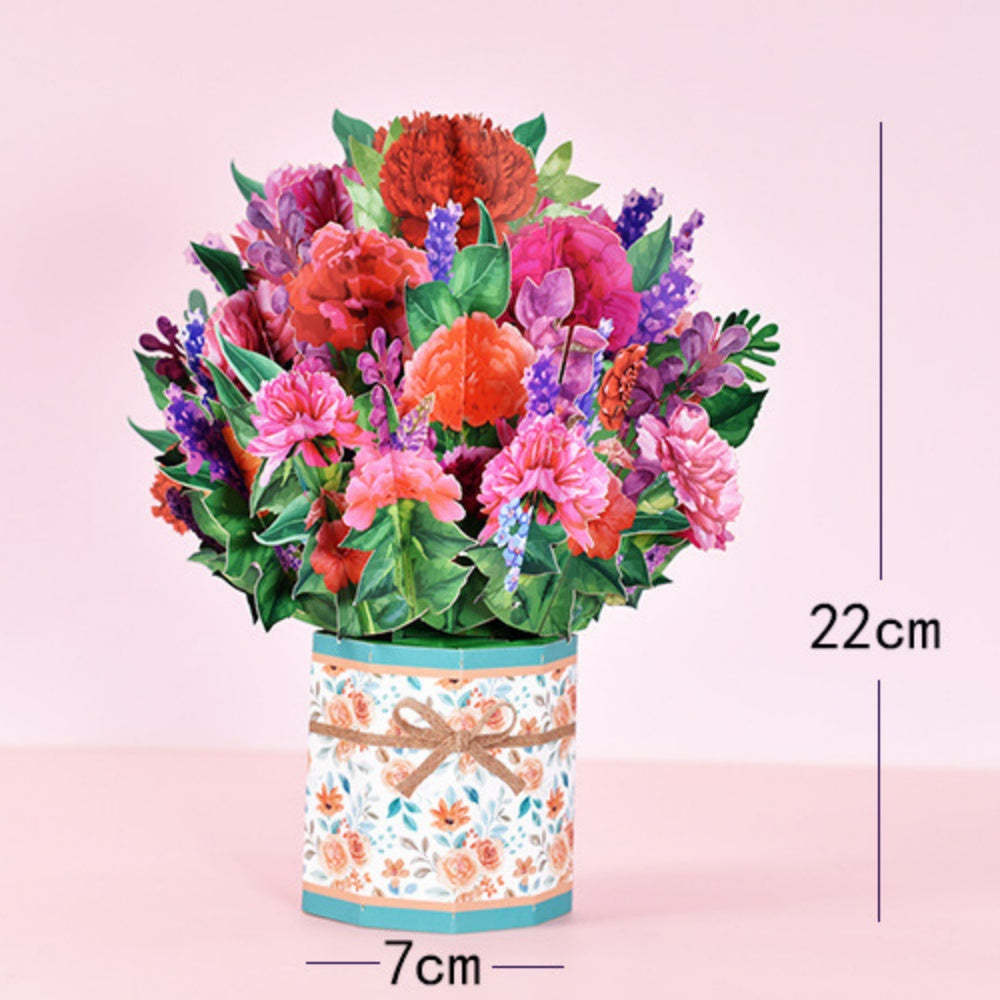 Flower Bouquet Card 3D Greeting Card Mother's Day Gifts for Mum - 