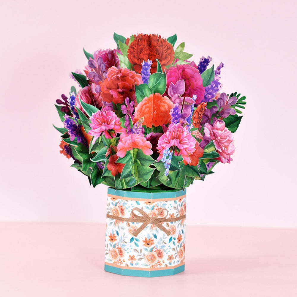 Flower Bouquet Card 3D Greeting Card Mother's Day Gifts for Mum - 