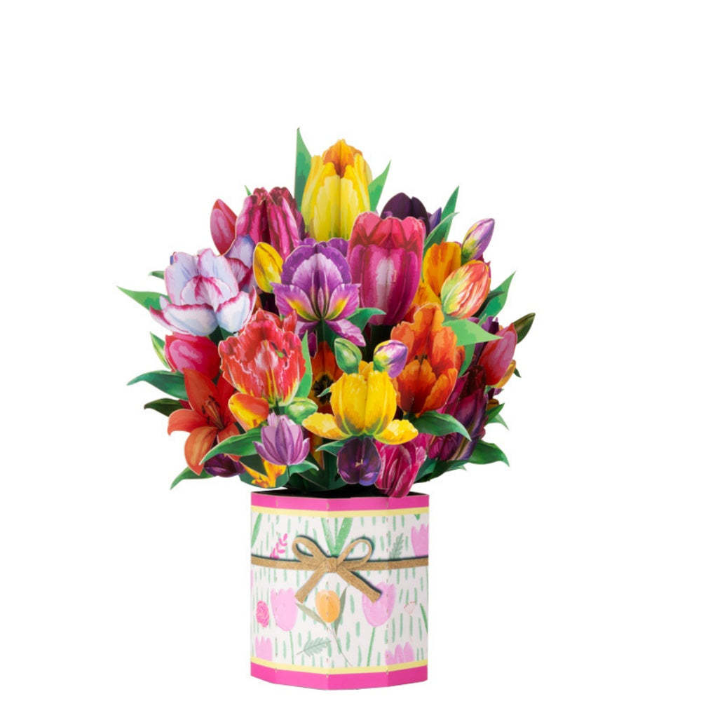 Flower Bouquet Card 3D Greeting Card Mother's Day Gifts for Mum - 