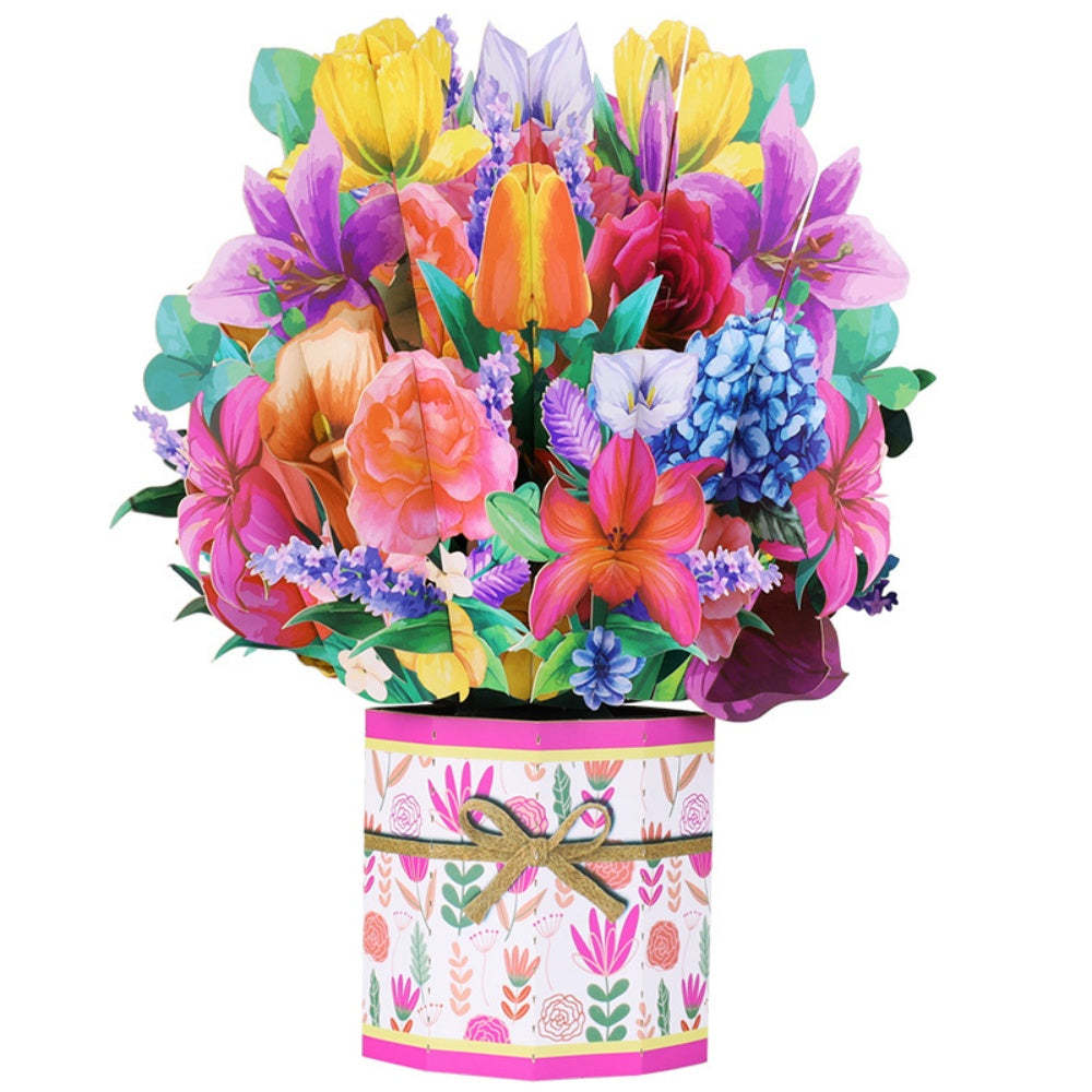 Flower Bouquet Card 3D Greeting Card Mother's Day Gifts for Mum - 