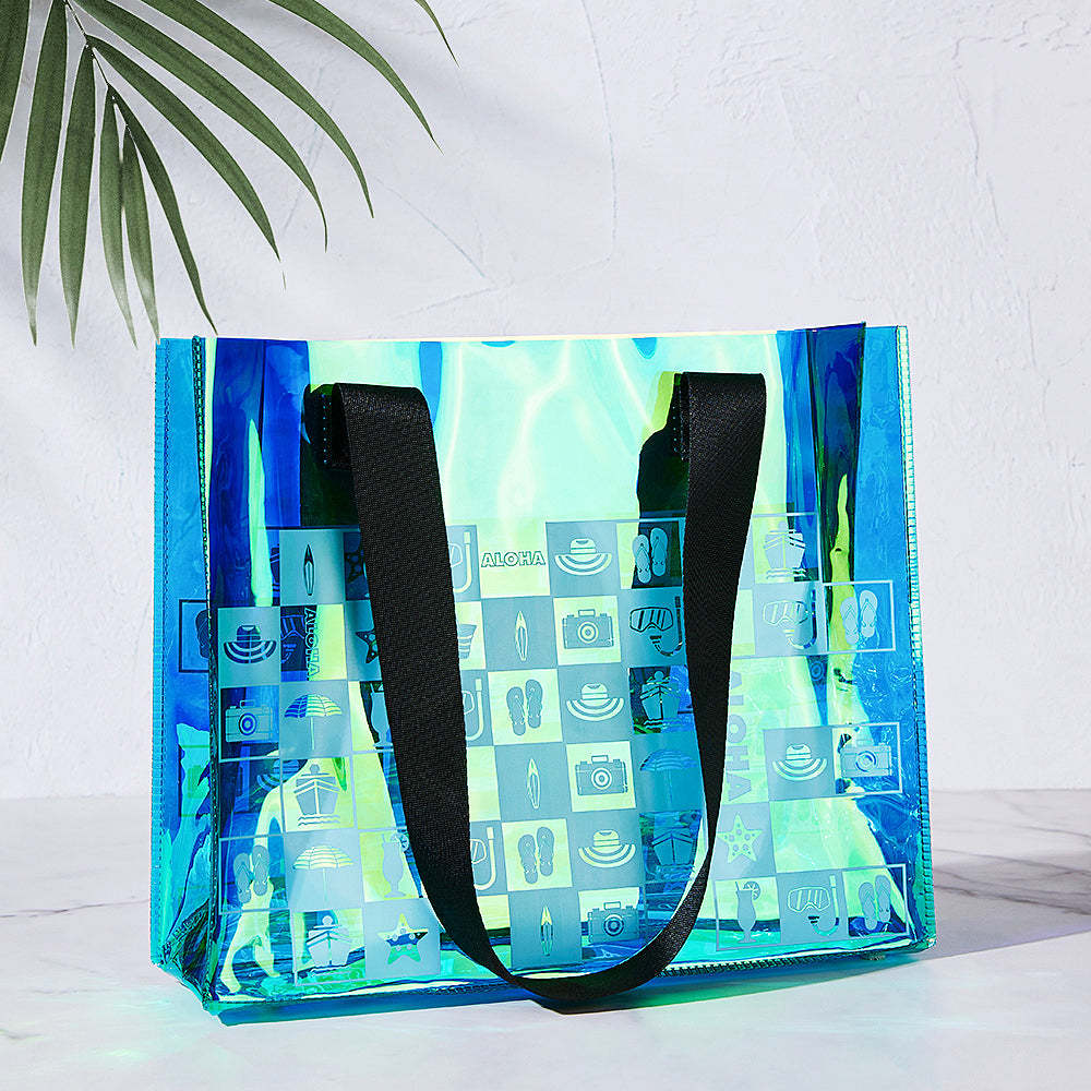 Clear Illusion Laser Handbag PVC Waterproof Gift Bag - 
