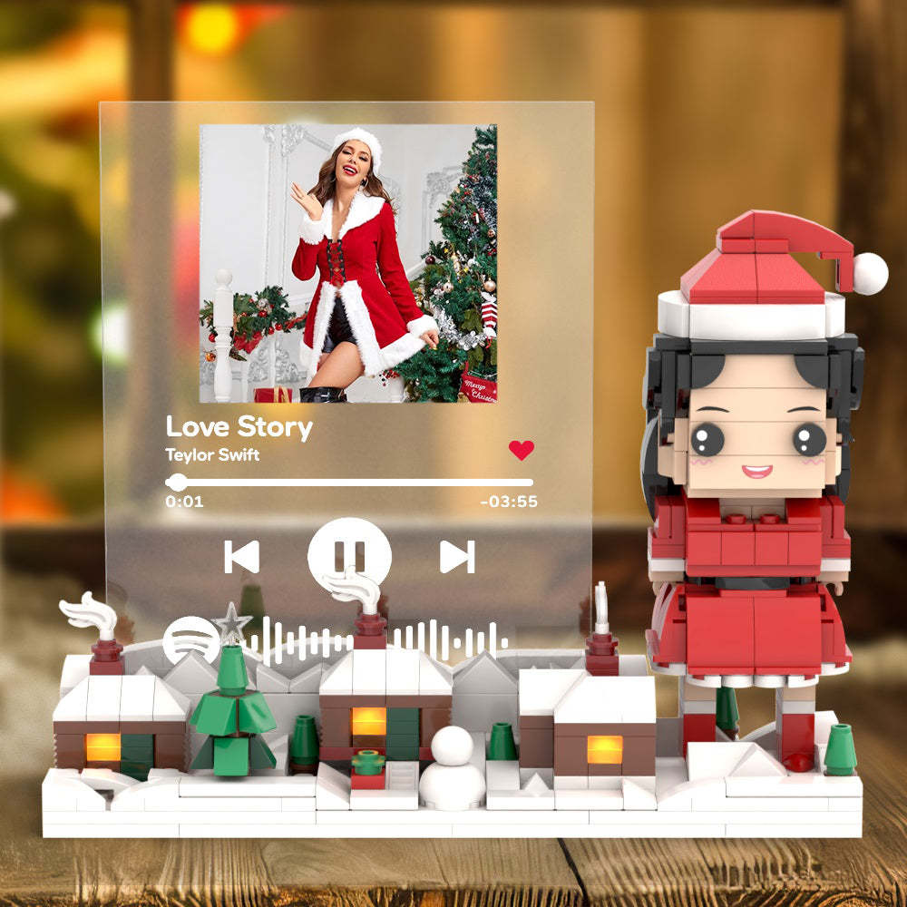 Christmas Gifts Custom Brick Figures & Music Code Plaque Personlized Music Brick Figures - minebrickuk
