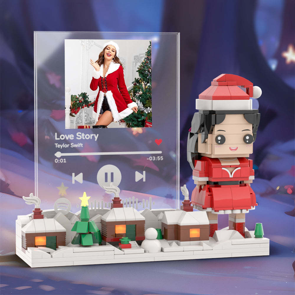 Christmas Gifts Custom Brick Figures & Music Code Plaque Personlized Music Brick Figures - minebrickuk