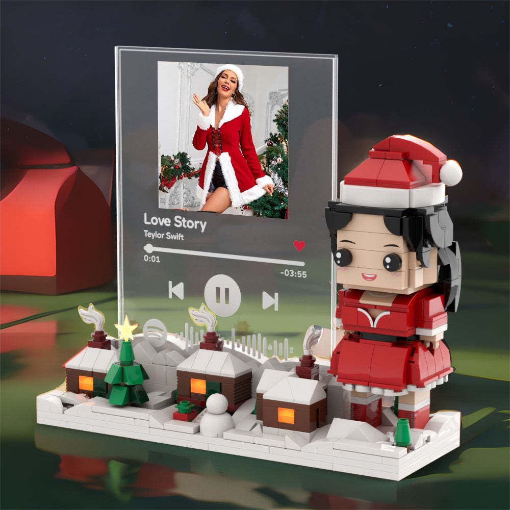 Christmas Gifts Custom Brick Figures & Music Code Plaque Personlized Music Brick Figures - minebrickuk