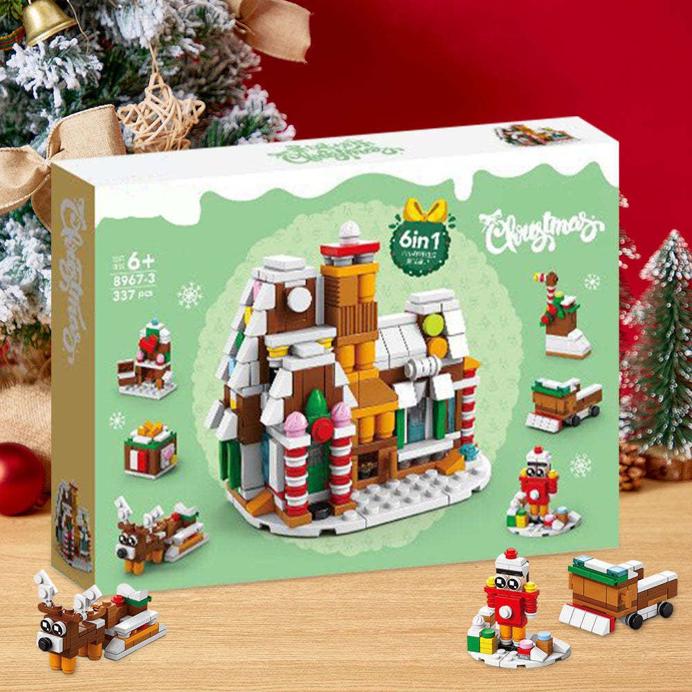Christmas House Brick Figures Surprise Blind Box 6 in 1 Brick Figures Gift Box - minebrickuk