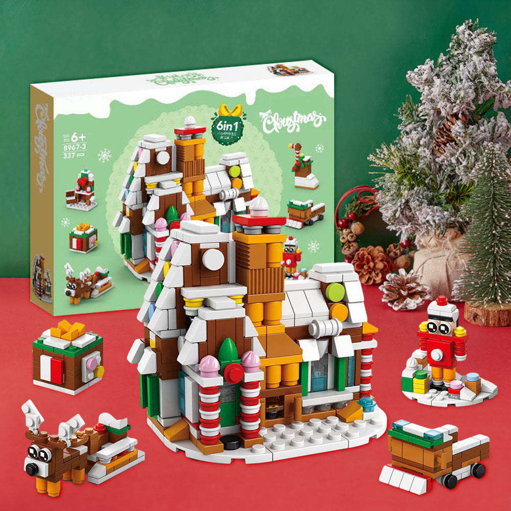 Christmas House Brick Figures Surprise Blind Box 6 in 1 Brick Figures Gift Box - minebrickuk