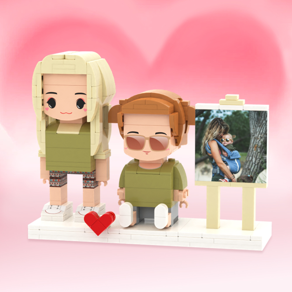 Personalized Full Body 3 People Brick Figures Custom Sitting Brick Figures Universal Interlocking Plastic Toy Christmas Gift - 