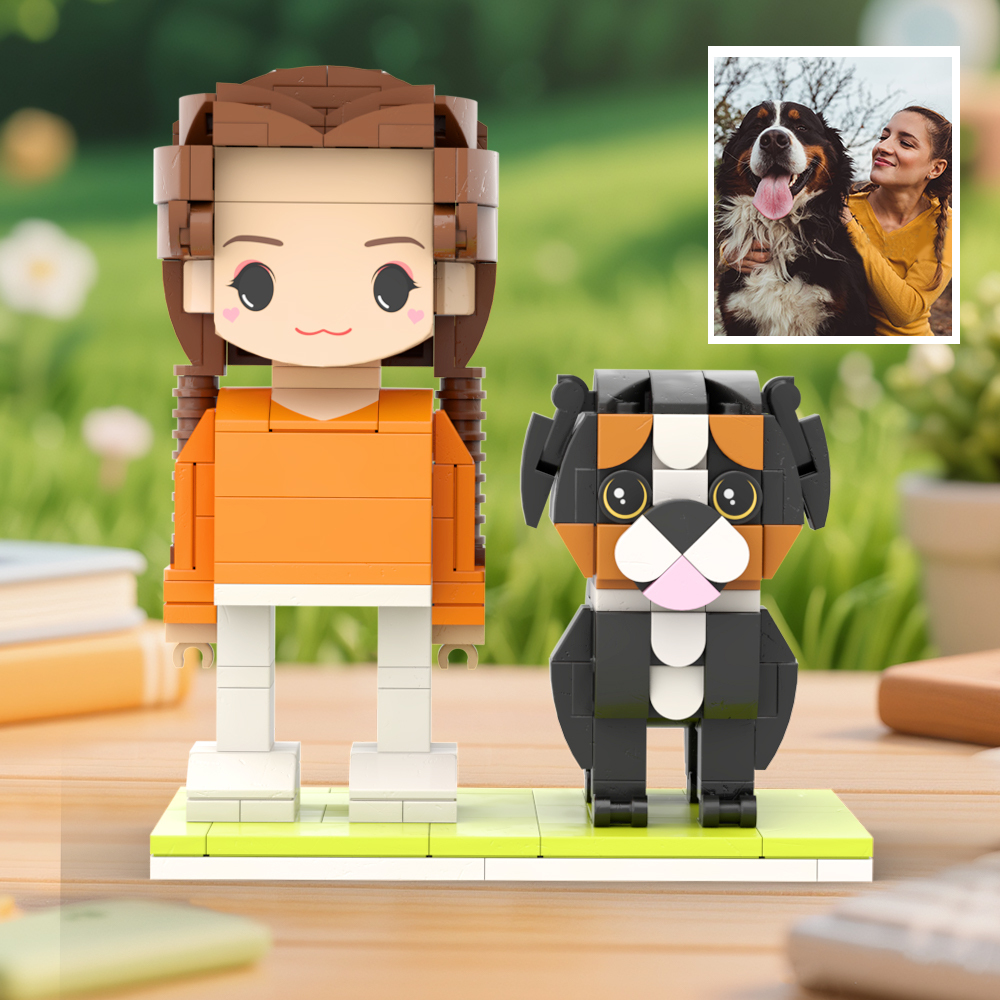 Personalized 1 People Fully Body People With Dog and Cat Pets Family Gifts