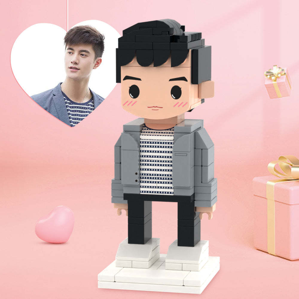 Surprise Gifts for Him Full Body Customizable 1 Person Custom Cute Brick Figures Small Particle Block Toy - minebrickuk
