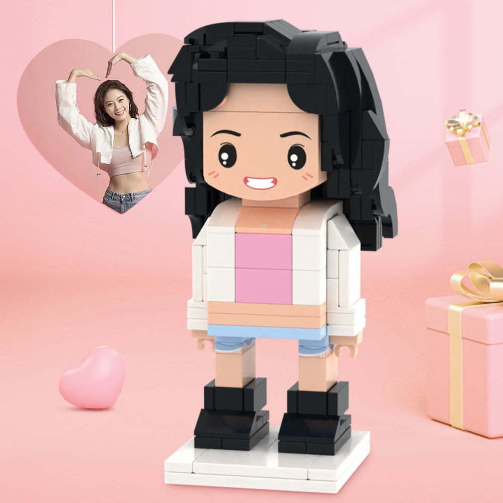 Surprise Gifts for Her Full Body Customizable 1 Person Custom Cute Brick Figures Small Particle Block Toy - minebrickuk