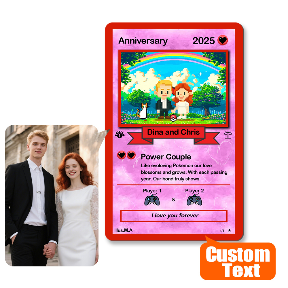 Custom Anniversary  Card, Custom AnimeCard, Custom Trading Card,  Proposal Card, Anniversary, Wedding Card, TCG, Custom Trading card - 